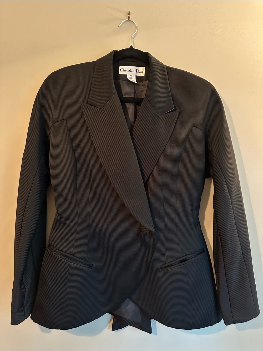 VTG Christian Dior Black Ribbed Jacket
